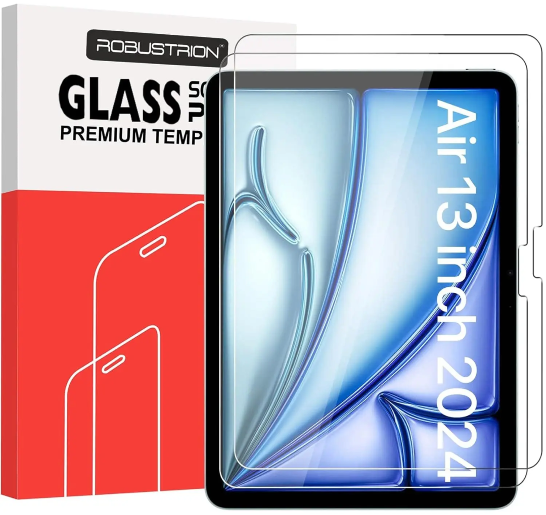 Robustrion Tempered Glass for iPad Air 13 inch M3/M2 2024/2025 Screen Protector Guard for iPad Air 13 inch [Will not Fit Pro Model] - Pack 2