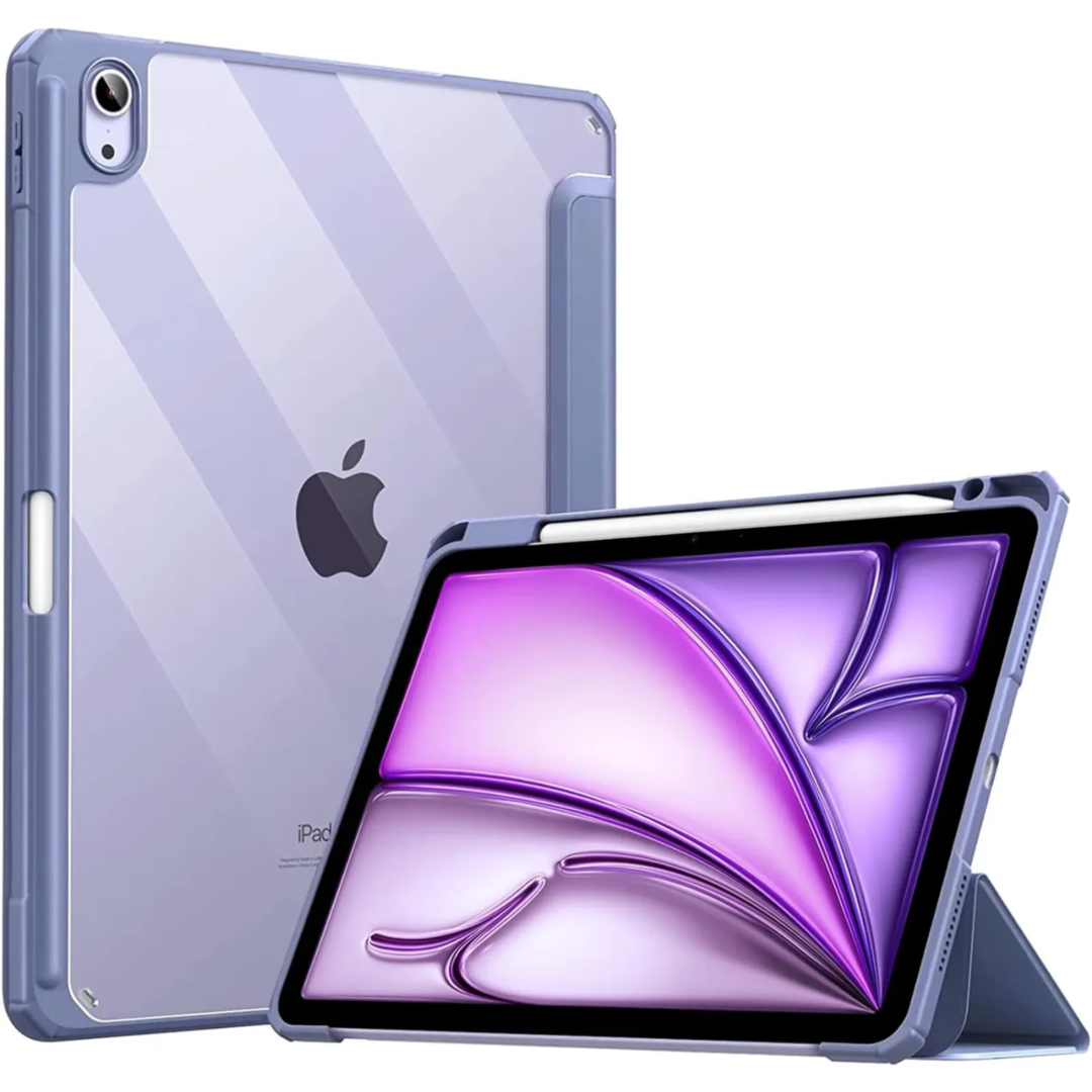 Robustrion Case Cover for iPad Air 11 Inch Cover M3 / M2 / iPad Air 5th Generation Cover/Air 4th Gen Hybrid Case with [Pencil Holder] for iPad Air 11 inch/Air 4th 5th 6th 7th Generation - Lavender