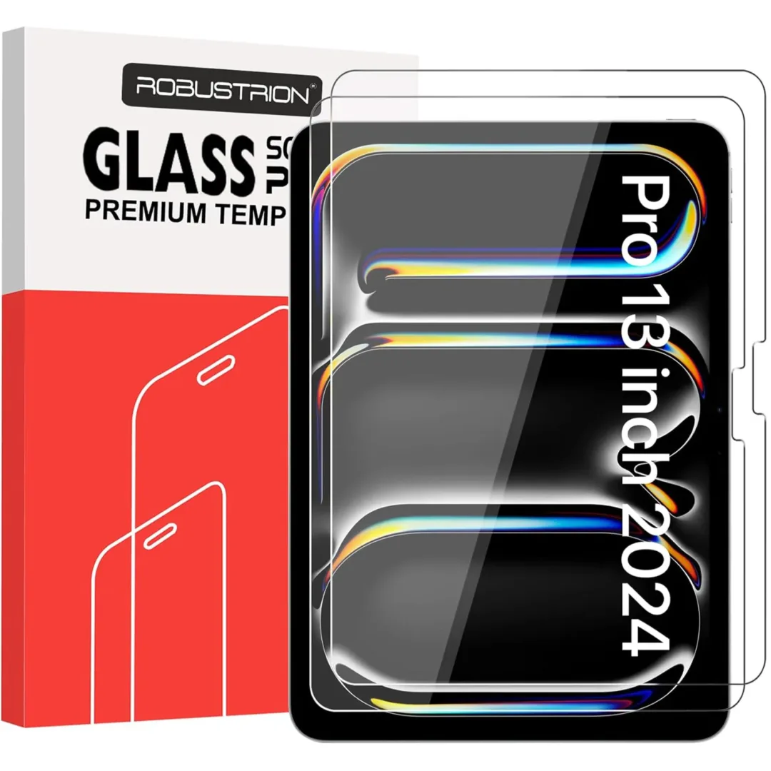 Robustrion Tempered Glass for iPad Pro 13 inch (M4 2024) Screen Protector Guard for iPad Pro 13 inch - Pack 2