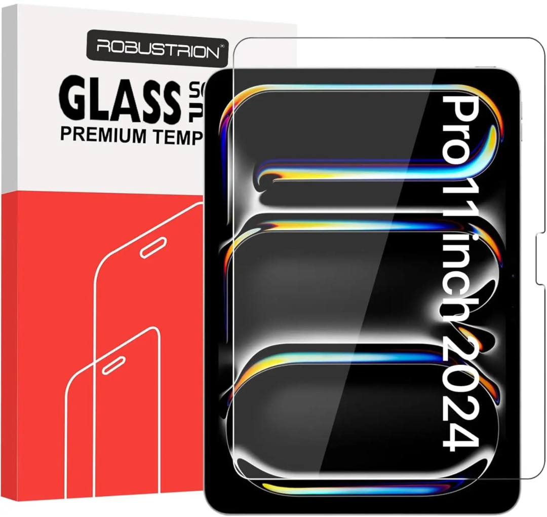 Robustrion Tempered Glass for iPad Pro 11 inch (M4 2024) Screen Protector Guard for iPad Pro 11 inch