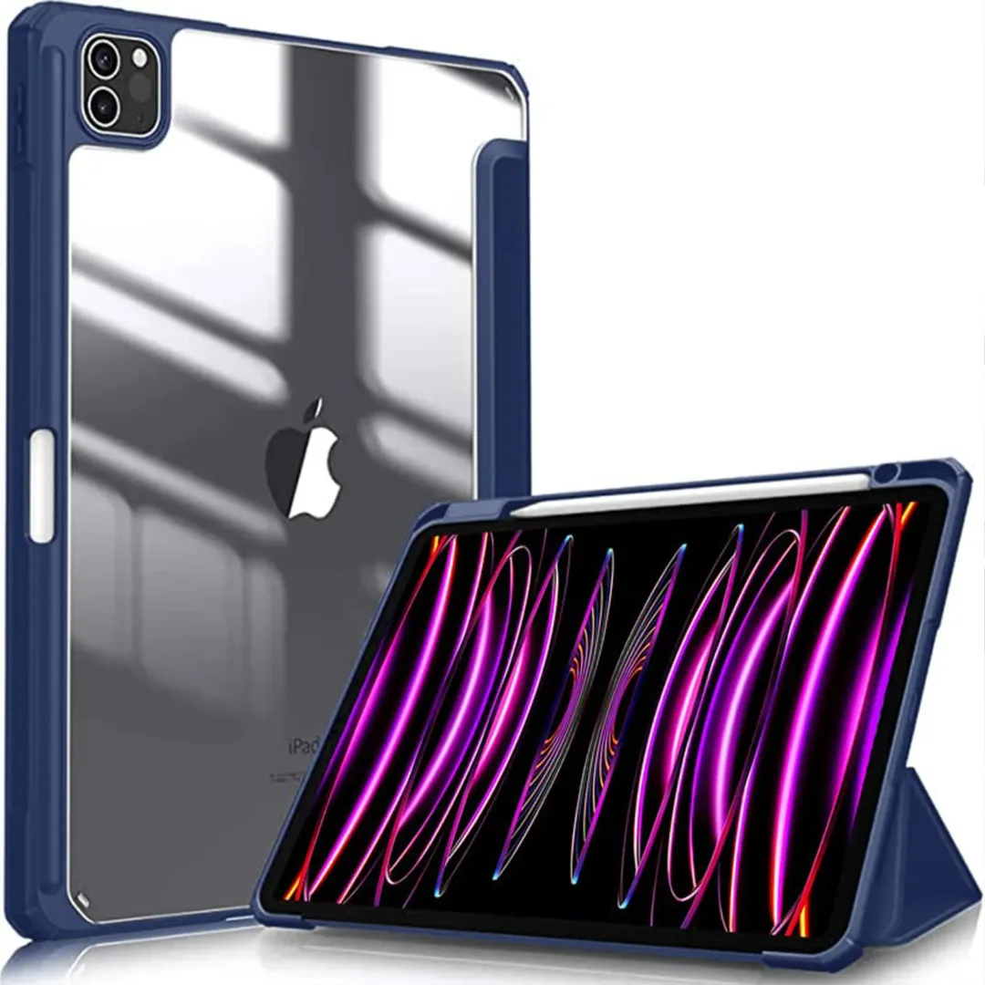 Robustrion for iPad Pro 11 inch Case Cover [2022/2021/2021 2nd 3rd 4th Gen Generation] Smart Hybrid Flip Stand Case with Pencil Holder [Auto Sleep Wake] - Navy