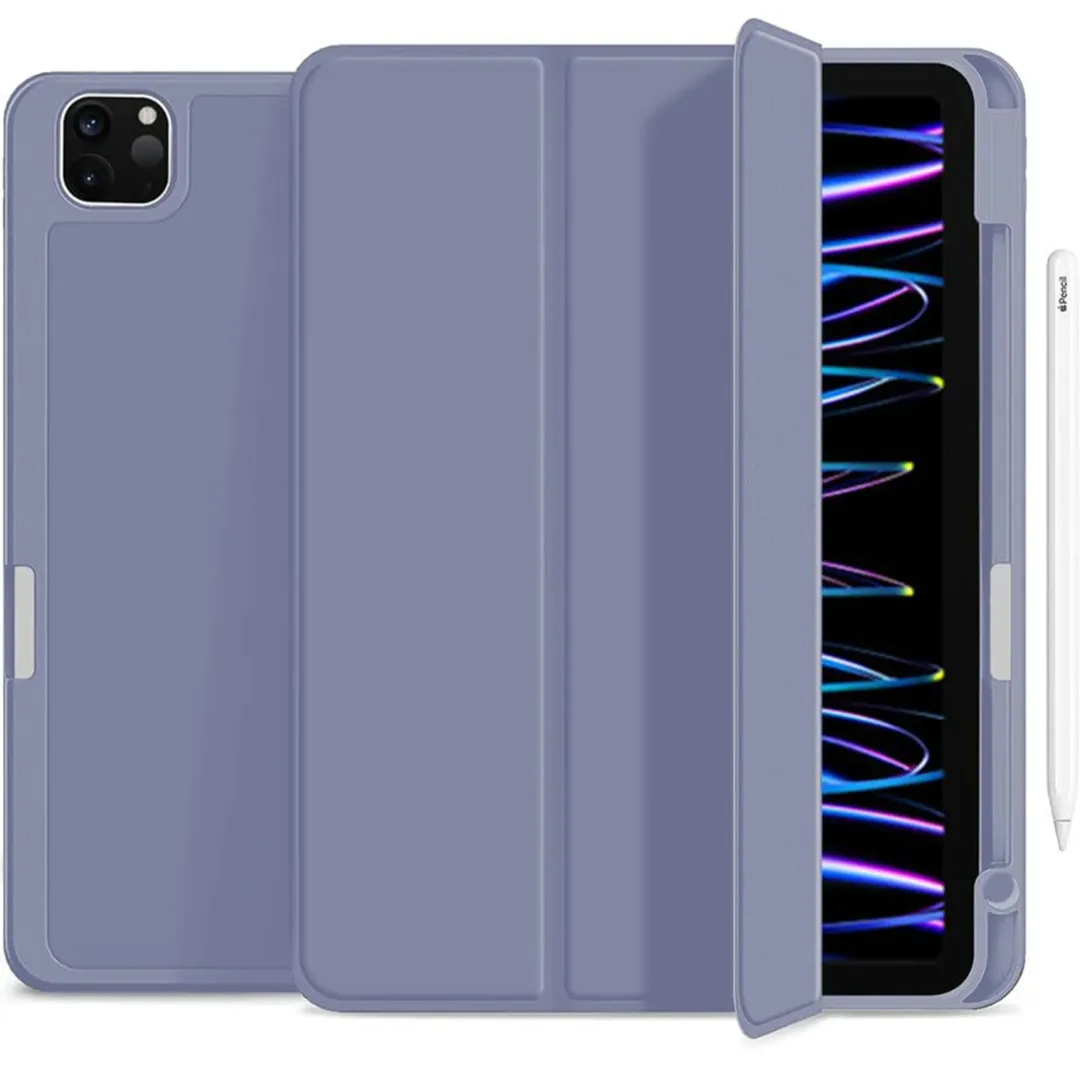 Robustrion Case for iPad Pro 11 inch Case Cover 3rd Gen / 4th Gen 2022 M1 [Auto Sleep Wake] with Pencil Holder [Right Side] - Lavender